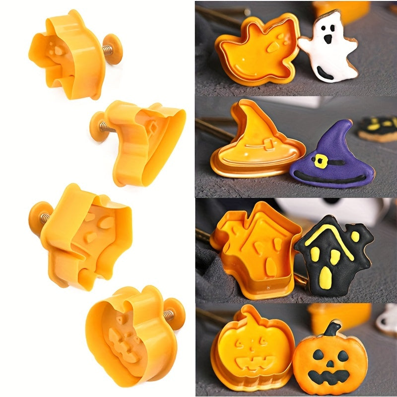 4pcs 3D Cartoon Biscuit Mold DIY Halloween Fondant Mold