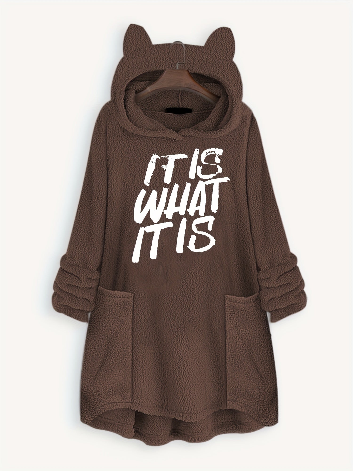 Fluffy Hoodie Long Sleeve Sweatshirt Women's Clothing