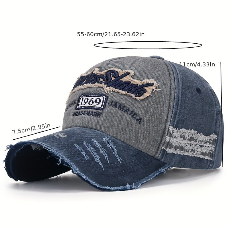 Fashionable Washed Distressed Embroidered Baseball Cap