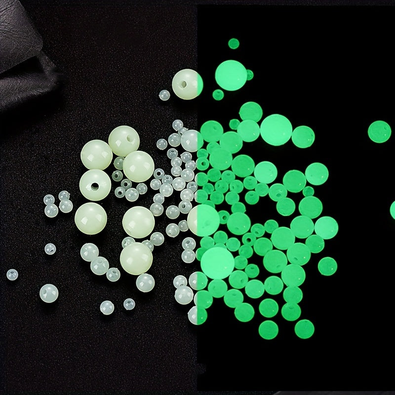 Luminous Hard Plastic Fishing Beads 4-10mm Tackle for Bait, Bracelet, Necklace