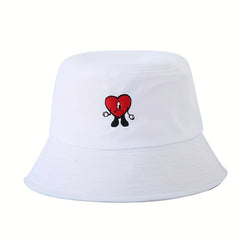 Bad Rabbit Embroidery Bucket Hat Sunscreen Fisherman Cap