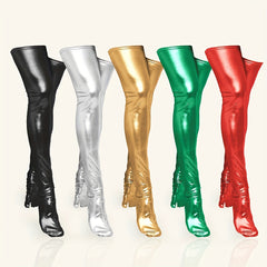 Glitter Thigh High Socks Stretch Over The Knee Stockings