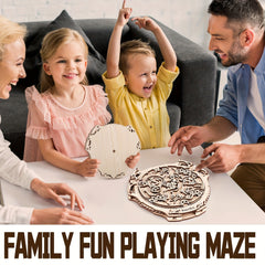BTEC 3D Wooden Gear Maze Puzzle Kit DIY Marble Run Wood Model Building Set