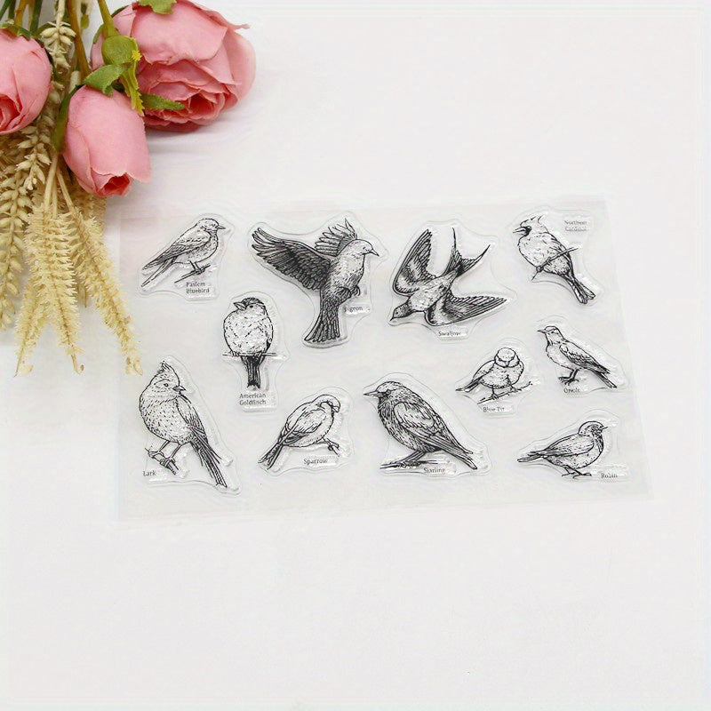 Bird Stamp Painting Tool DIY Scrapbook Decoration Silicone Clear Stamp