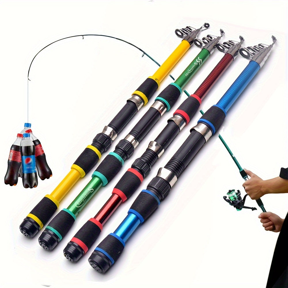 Telescopic Fishing Rod - Lightweight Glass Fiber Rod for Fishing Anywhere