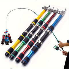 Telescopic Fishing Rod - Lightweight Glass Fiber Rod for Fishing Anywhere