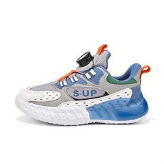 Boy's Block Basketball Shoes Rotating Buckle Comfy Breathable Non Slip Sneakers