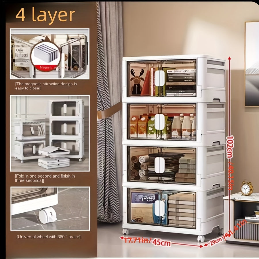 Foldable Shoes Storage Drawer with Doors - Portable Box for Closet Organ