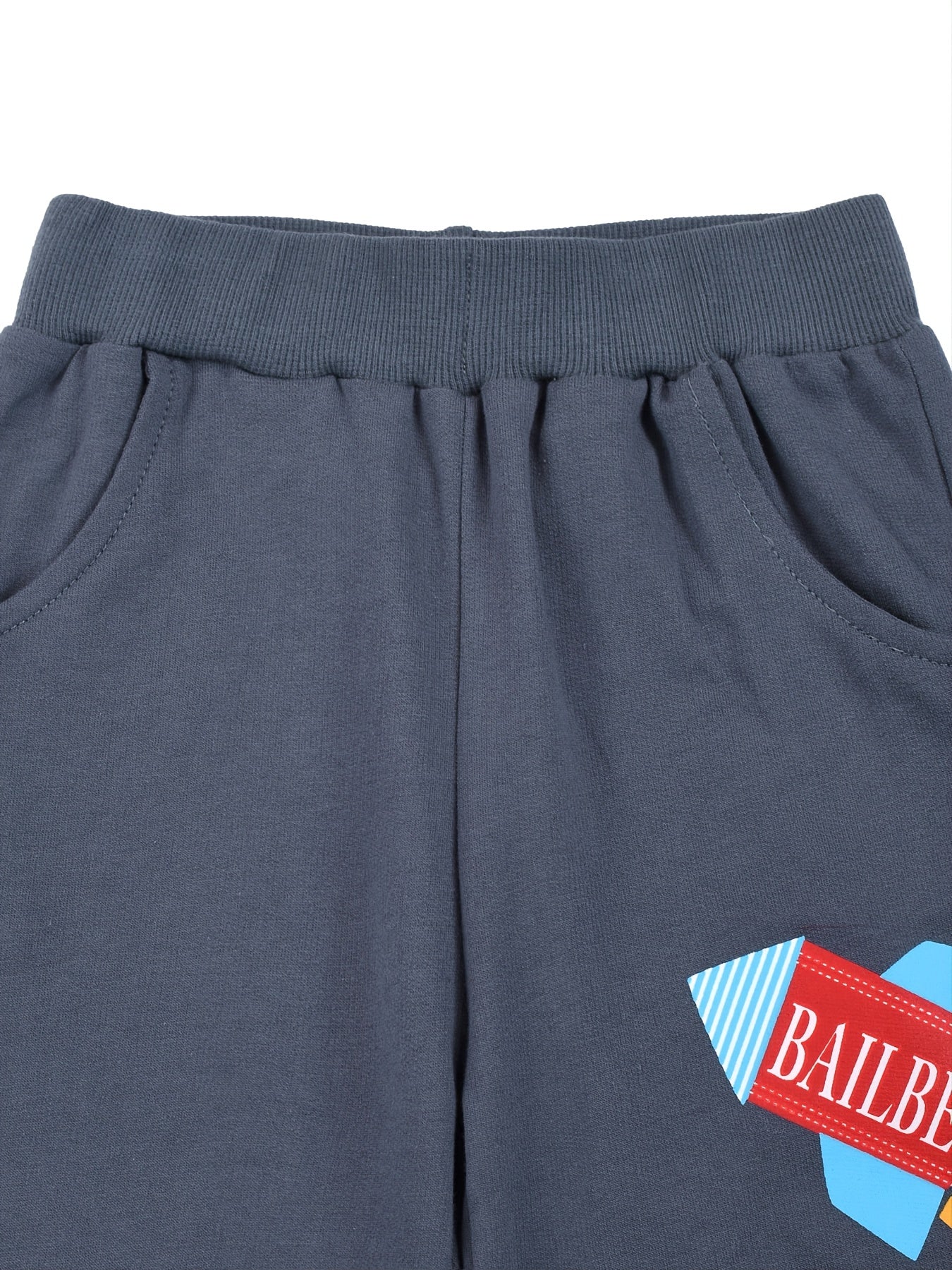 Boys Space Rocket Print Elastic Waist Shorts