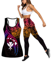 Graphic Print Tank Top & Leggings Set for Women