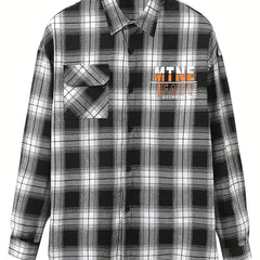 Plaid Print Men's Casual Button Up Long Sleeve Shirt