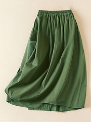 High Waist Midi Skirt Loose Casual Skirt Women's Clothing