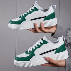 Faux Leather Block Skate Shoes with Wear Resistance