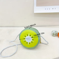 Kids Round Crossbody Bag Fruits Pattern Coin Purse