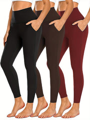 3 Pack Plus Size High Stretch Yoga Leggings Set
