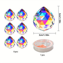 10pcs Clear AB Glass Crystal Ball Prism Pendant Sun Catcher Gardening Light