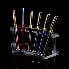 1pc Transparent Pen Holder 6 Slots Display Stand Organizer