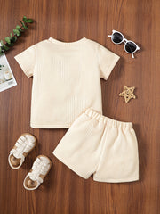 2pcs Baby Boys Casual T shirt & Shorts Sets