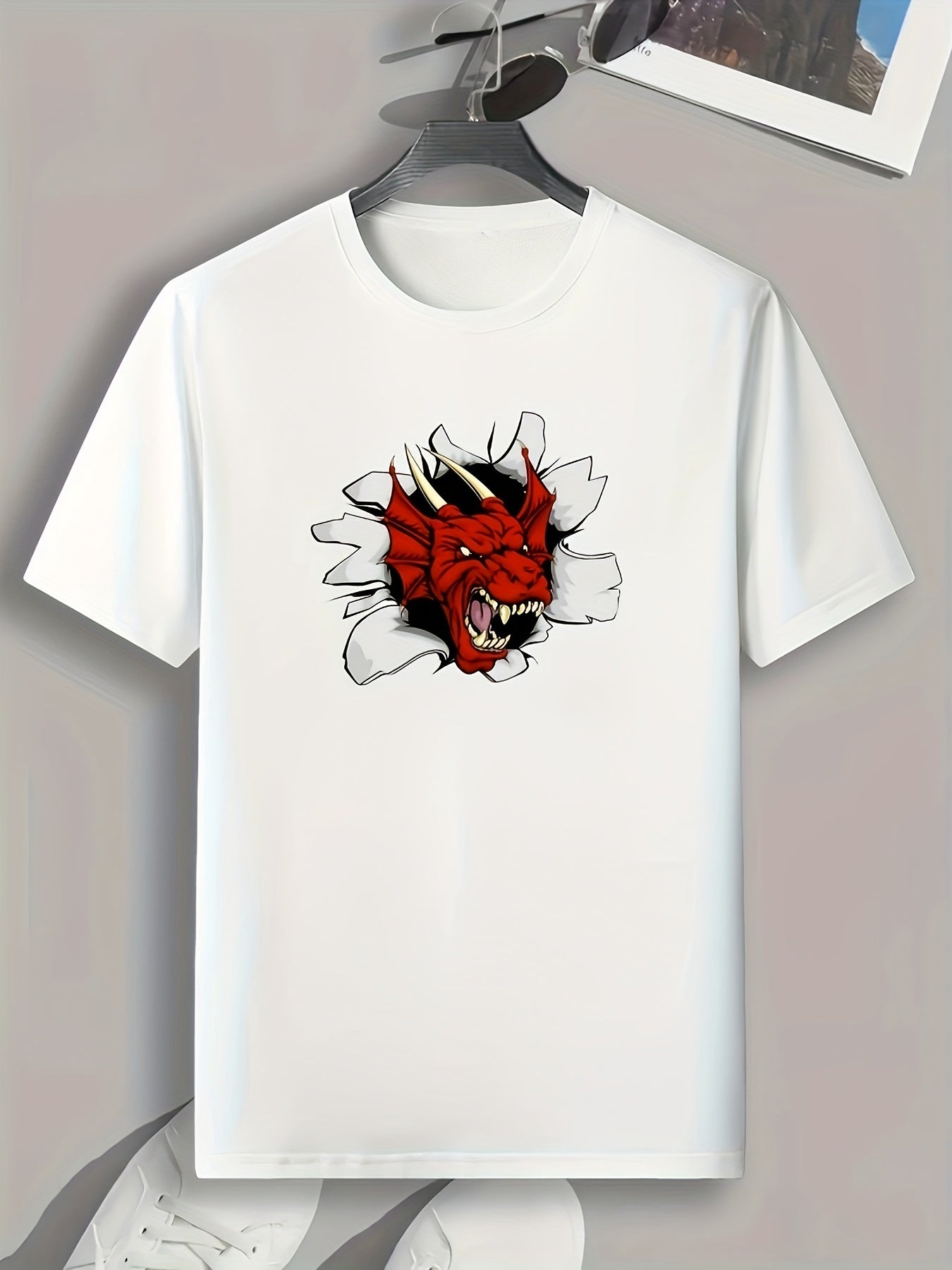Monster Print Men's Graphic T shirt for Summer