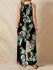 Boho Floral Wide Leg Jumpsuit for Women