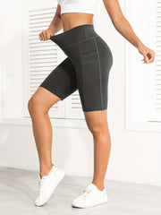 Women's Stretch Biker Shorts with Pockets - Ideal for Workouts