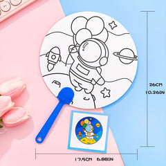 Cartoon Paper Fan Diy Painting Blank Hand painted Fan Graffiti Round Fan