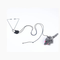Interactive Door Hanging Cat Toy with Mouse Teaser