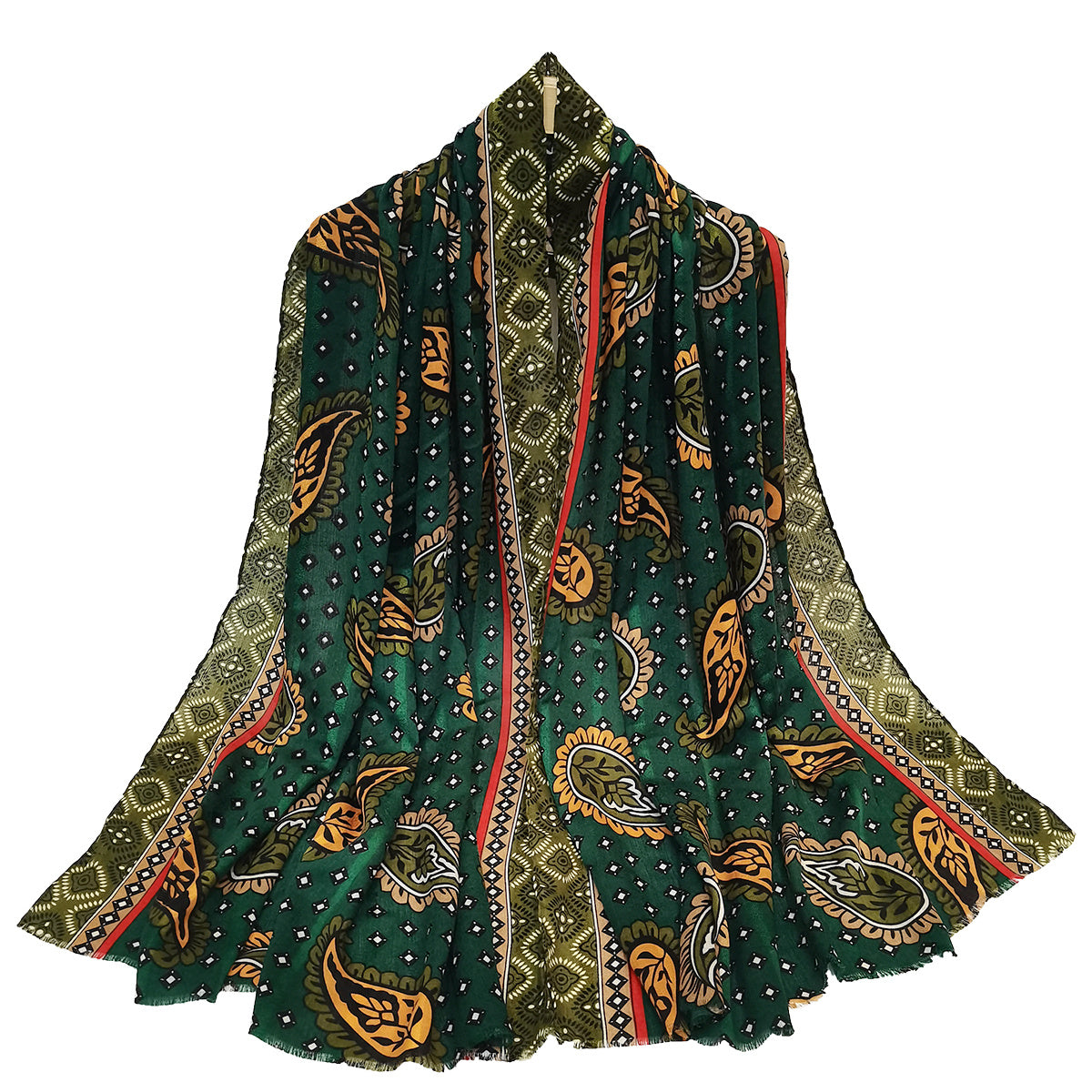 Classic Paisley Print Scarf Vintage Shawl Women's Outdoor Windproof Head Wrap
