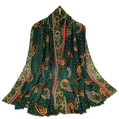 Classic Paisley Print Scarf Vintage Shawl Women's Outdoor Windproof Head Wrap