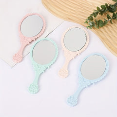 Vintage Handheld Mirror with Handle - Makeup Travel Vanity - Girls Women