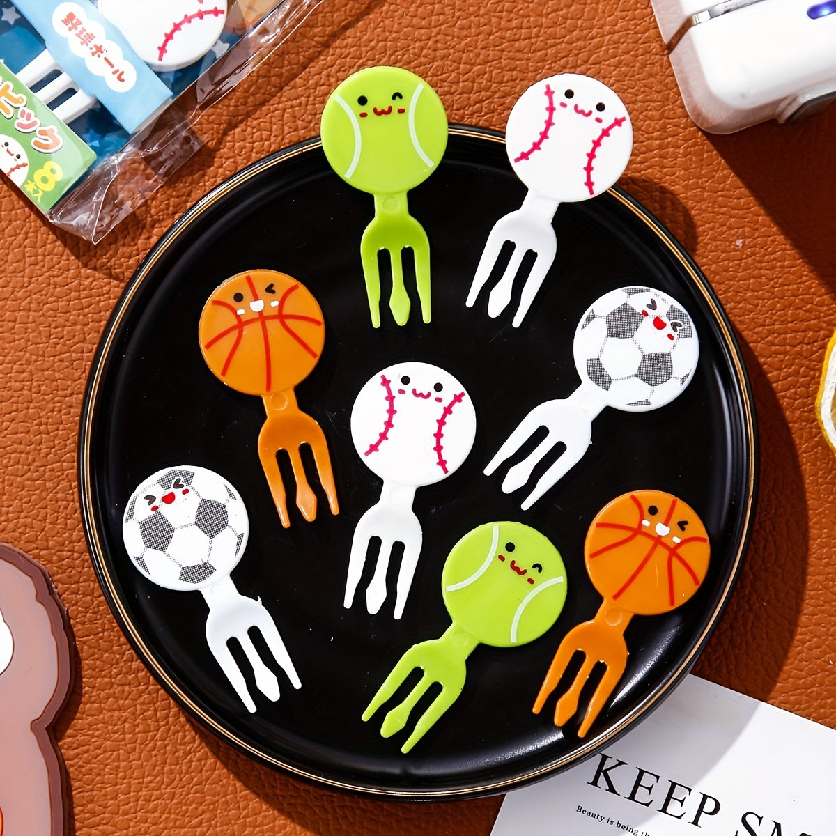 16pcs Cartoon Fruit Fork Plastic Decoration Stick Bento Box Toothpicks