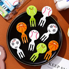 16pcs Cartoon Fruit Fork Plastic Decoration Stick Bento Box Toothpicks
