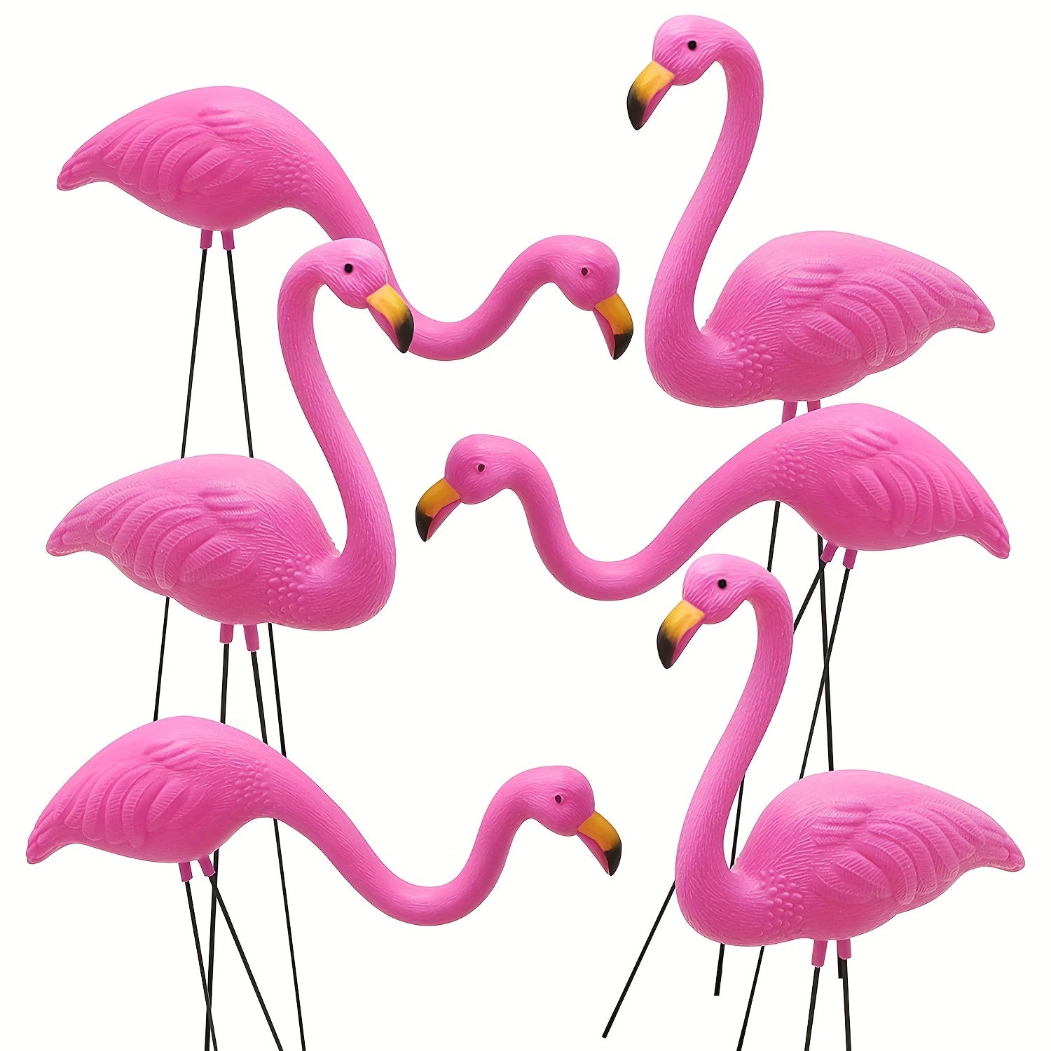 Small Pink Flamingo Yard Ornament Stakes Mini Lawn Plastic Flamingo Statue