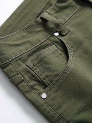 Men's Ripped Straight Regular Denim Jeans With Pockets