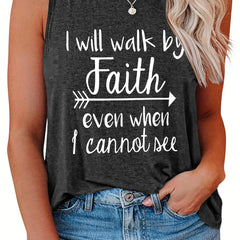 Women's Slogan Print Tank Top