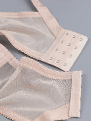 Floral Jacquard Mesh Seamless Bra Plus Medium Stretch Bra
