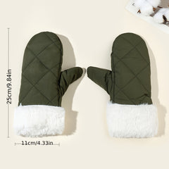 Adult Ski Gloves Autumn Winter Warm Mittens Plush Sports Gloves