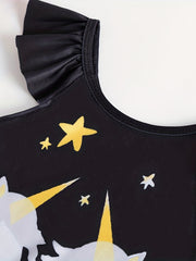 Girl's Unicorn Print Tankini Swimsuit for Beach Vacation