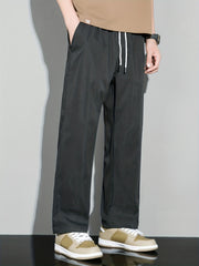 Men's Drawstring Straight Leg Pants Loose Trousers