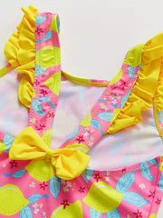 One Piece Girls Lemon Swimsuit Sleeveless
