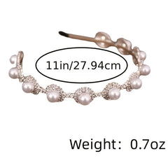 Crystal Faux Pearl Headband Earring Set Bridal Hair Accessories