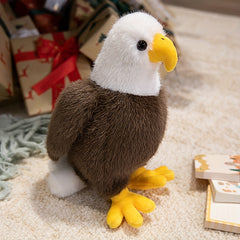 Realistic Plush Eagle Toy with Yellow Beak & Claws, Brown Stuffed Animal