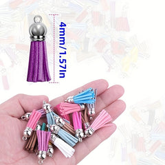 40PCS Leather Tassel Keychain Kit - Graduation Crafts Keychain Supplies