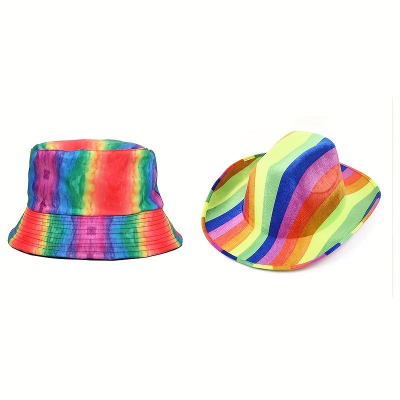 Colorful Striped Sunshade Fisherman Hat