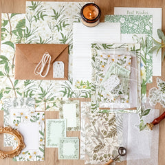 Vintage Forest Scrapbook Stickers - 40pcs Retro Bullet Journal Supplies