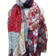 Hot Stamping Scarf Boho Flower Print Headwrap Casual Shawl Women
