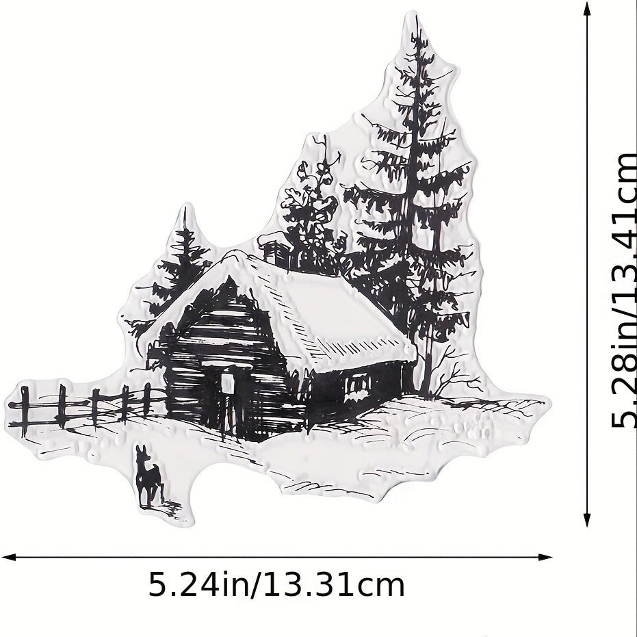 Christmas Snow House Background Clear Stamps For Card Making Decoration DIY Scra