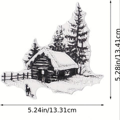 Christmas Snow House Background Clear Stamps For Card Making Decoration DIY Scra