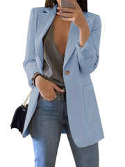 Lapel Neck Single Button Blazer for Women