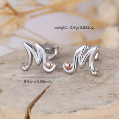 925 Silver Letter Earrings for Teen Girls